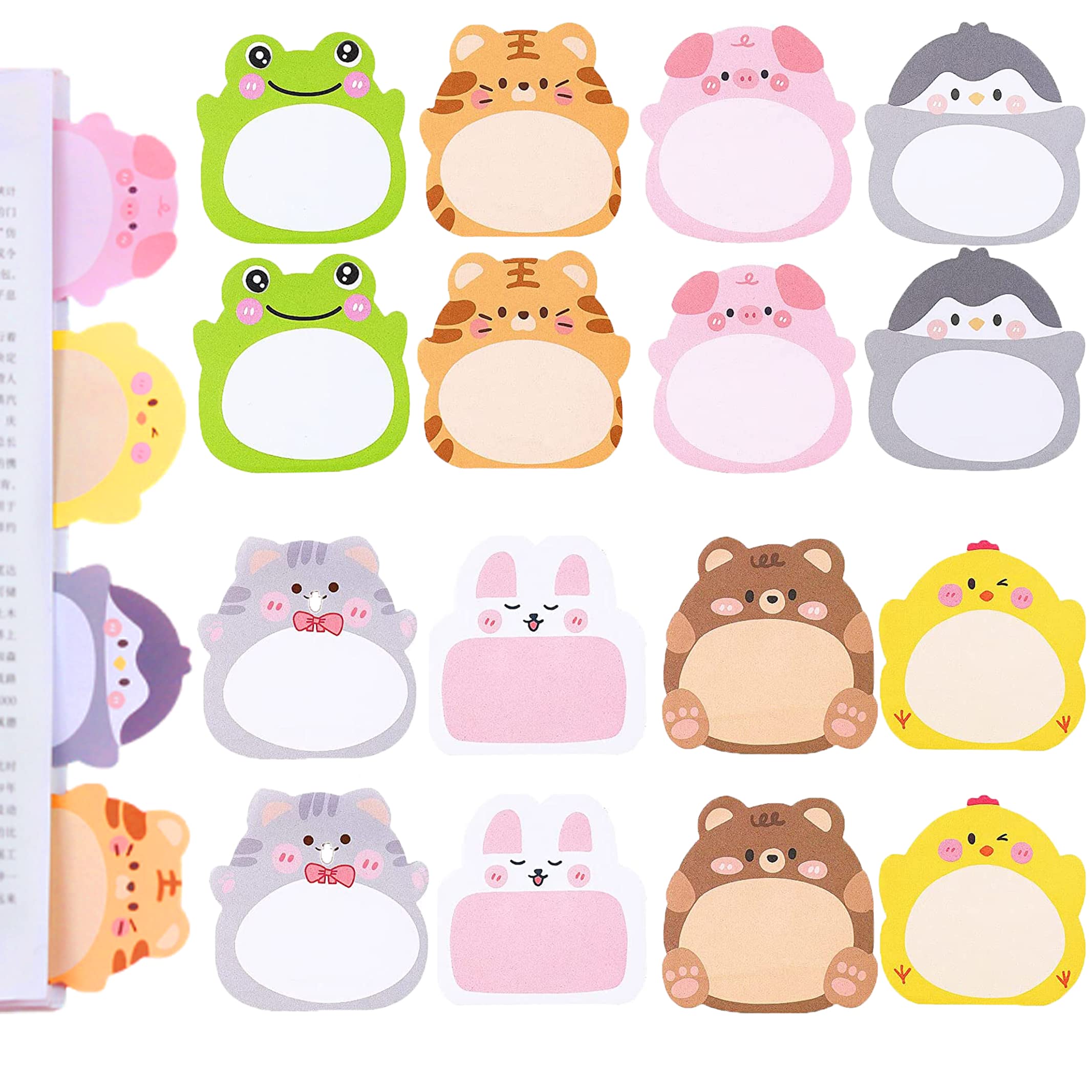 Amazon.co.jp: 【8種16点セット320枚】 付箋 動物 かわいい 可愛い 猫
